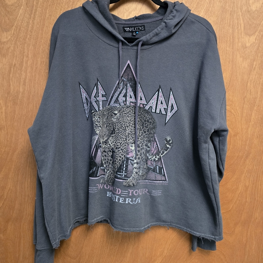 Vinyl Icons Def Leppard Crop Hoodie